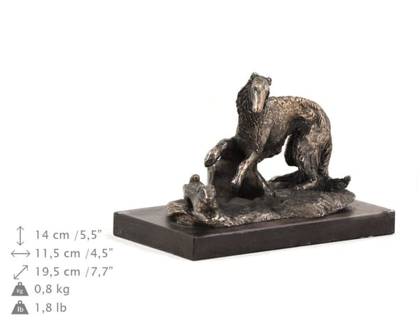 Russisk Borzoi Greyhound, Borzoi, Barzoi - hundestatuette, hundesilhuetfigur, hundeudstillingstrofæ af Art-Dog