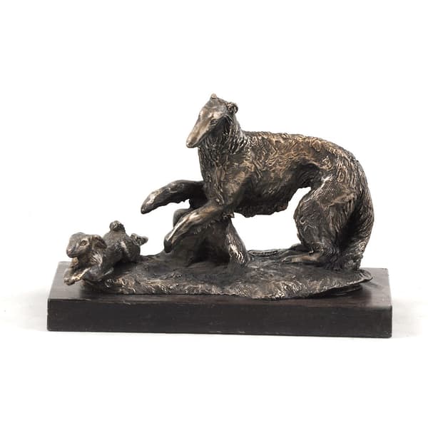 Russisk Borzoi Greyhound, Borzoi, Barzoi - hundestatuette, hundesilhuetfigur, hundeudstillingstrofæ af Art-Dog