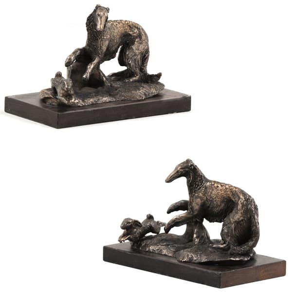 Russisk Borzoi Greyhound, Borzoi, Barzoi - hundestatuette, hundesilhuetfigur, hundeudstillingstrofæ af Art-Dog