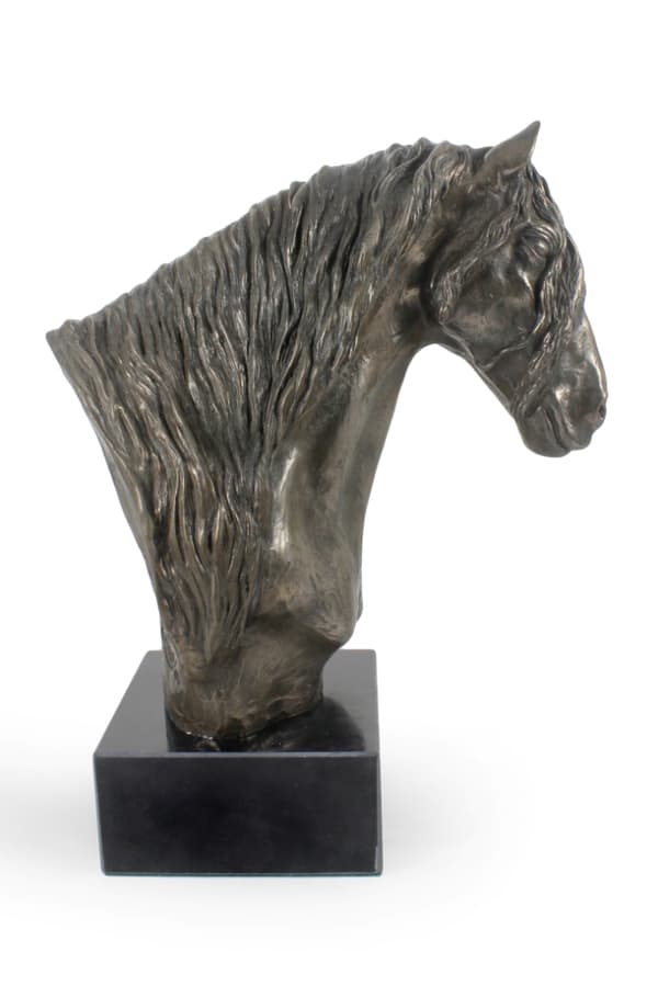 Frieserhest - elegant statuette, hestebuste på stenbund, hestevæddeløbspokal af Art-Dog