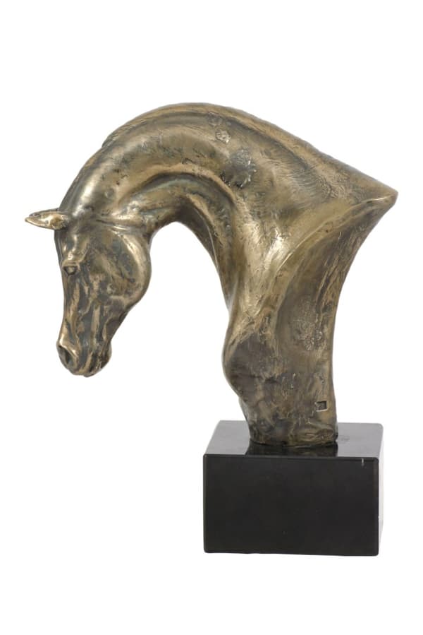 Araberhest - elegant statuette, hestebuste på stenbund, hestevæddeløbstrofæ af Art-Dog
