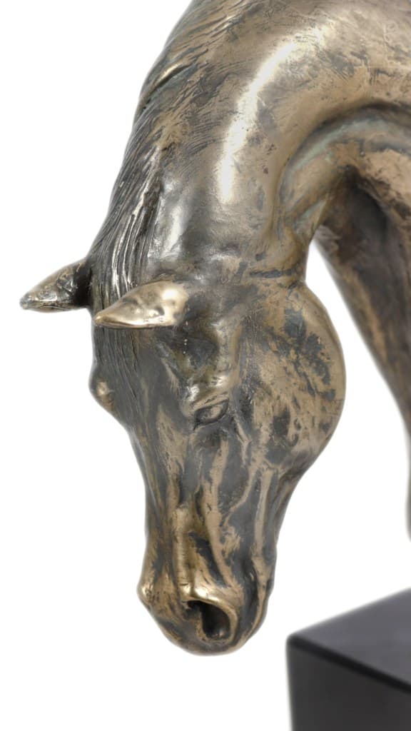 Araberhest - elegant statuette, hestebuste på stenbund, hestevæddeløbstrofæ af Art-Dog