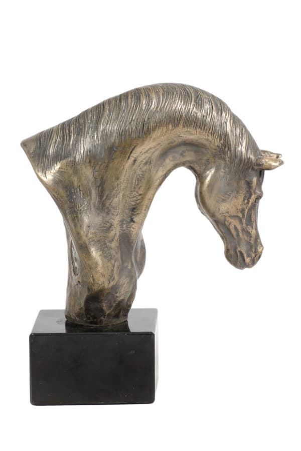 Araberhest - elegant statuette, hestebuste på stenbund, hestevæddeløbstrofæ af Art-Dog