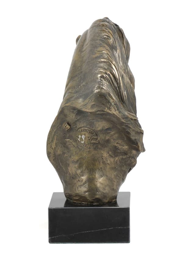 Friesian horse II - elegant statyett, hästbyst på en stenbas, hästkapplöpningspokal av Art-Dog