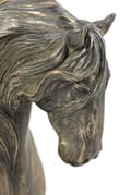 Miniatyrbild 5 av 9: Friesian horse II - elegant statyett, hästbyst på en stenbas, hästkapplöpningspokal av Art-Dog