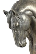 Miniatyrbild 6 av 9: Friesian horse II - elegant statyett, hästbyst på en stenbas, hästkapplöpningspokal av Art-Dog