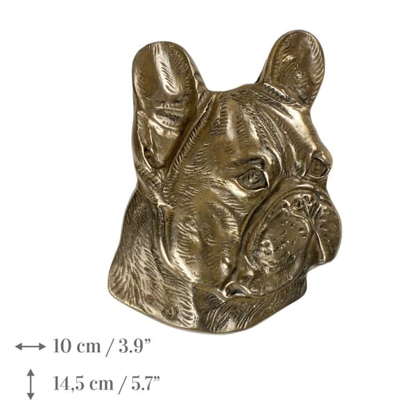 Ranskanbulldoggi I - muistolaatta koiran kanssa, henkilökohtainen kiitos, palkinto, tutkintotodistus Art-Dog-brändin omistautumisesta
