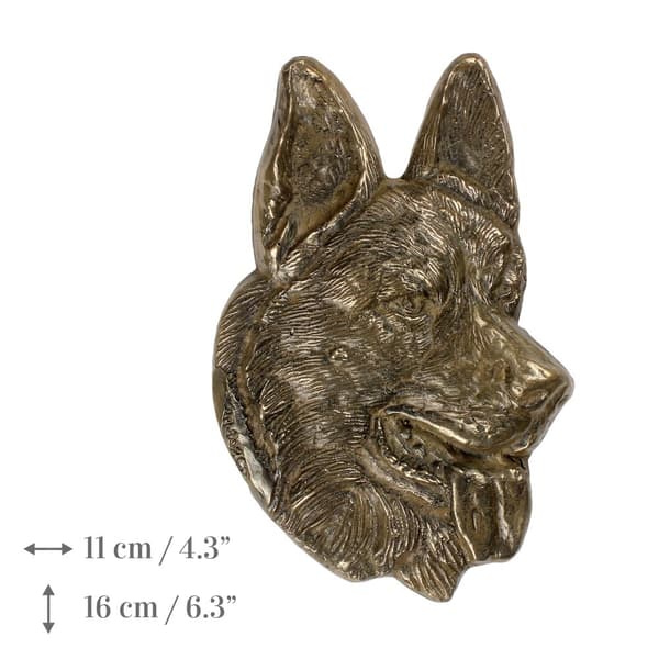 Saksanpaimenkoira, Alsatian II - muistolaatta koiran kanssa, henkilökohtainen kiitos, palkinto, tutkintotodistus Art-Dog-brändin omistautumisesta