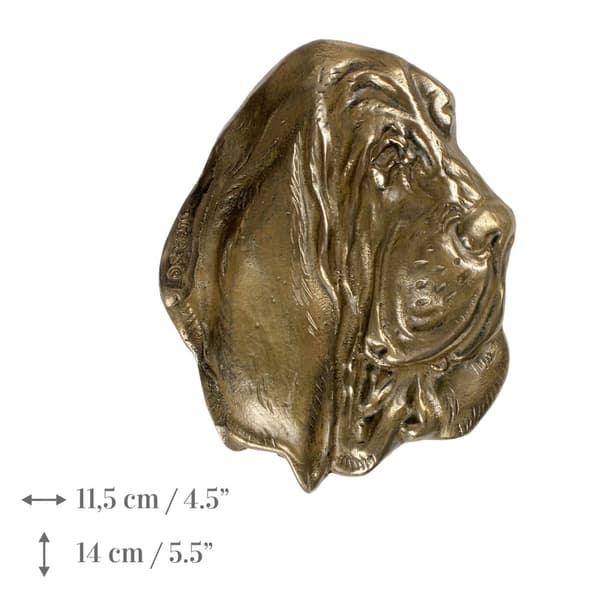 Basset Hound - muistolaatta koiran kanssa, henkilökohtainen kiitoskirje, palkinto, kunniakirja omistautuneella Art-Dog-brändiltä