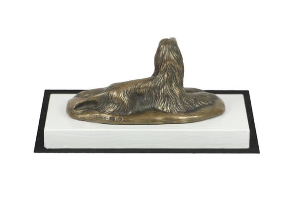 Afghan Hound - hundstatyett, statyett på vit bas, trofé för en hundutställning av Art-Dog