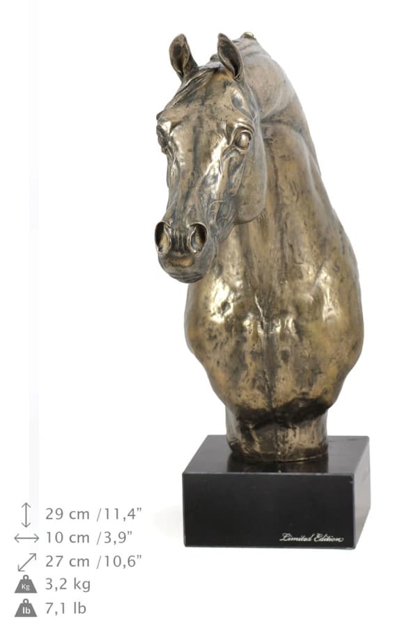 Araberhest - stor statuette med hest, buste på en stenbund, prestigefyldt pris i Art-Dog-mærkekonkurrencen