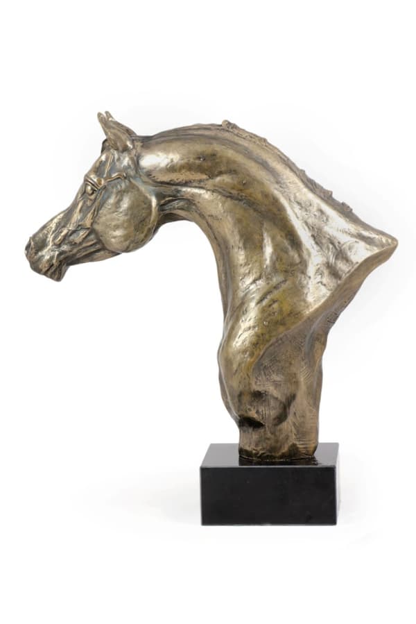 Araberhest - stor statuette med hest, buste på en stenbund, prestigefyldt pris i Art-Dog-mærkekonkurrencen