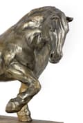 Miniatyrbild 5 av 10: Belgisk / Percheron - statyett med en häst, silhuett av en häst på trä, prestigefyllt pris i Art-Dog varumärkestävlingen