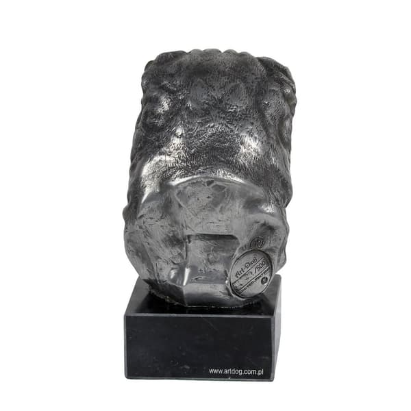 Shar Pei - figur på marmor, beklædt med sølvmetal, håndlavet, Art-Dog mærke