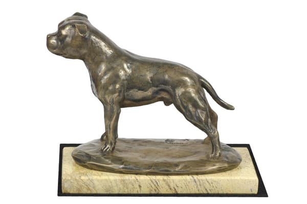 Staffordshire Bull Terrier, Staffik, Staffi III - hundestatuette, hundesilhuetfigur, hundeudstillingstrofæ af Art-Dog