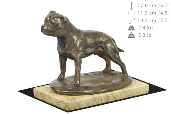 Staffordshire Bull Terrier, Staffik, Staffi III - hundestatuette, hundesilhuetfigur, hundeudstillingstrofæ af Art-Dog