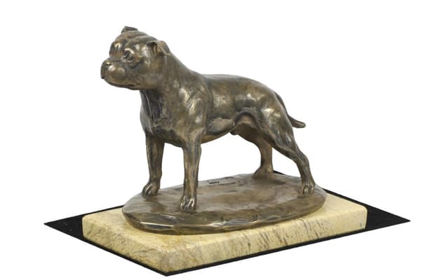 Staffordshire Bull Terrier, Staffik, Staffi III - hundestatuette, hundesilhuetfigur, hundeudstillingstrofæ af Art-Dog