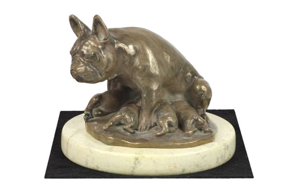Fransk bulldog I - hundestatuette, hundesilhuetfigur, hundeudstillingstrofæ af Art-Dog