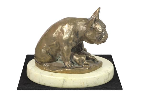 Fransk bulldog I - hundestatuette, hundesilhuetfigur, hundeudstillingstrofæ af Art-Dog