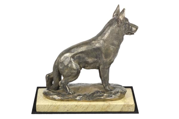 saksanpaimenkoira, elsassilainen - koirapatsas, koiran siluettihahmo, koiranäyttelypalkinto Art-Dogilta