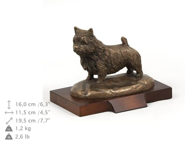 Norwich Terrier - hundestatuette, hundesilhuetfigur, hundeudstillingstrofæ af Art-Dog