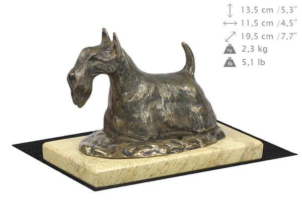 Scottish Terrier, Aberdeen Terrier - hundestatuette, hundesilhuetfigur, hundeudstillingstrofæ af Art-Dog