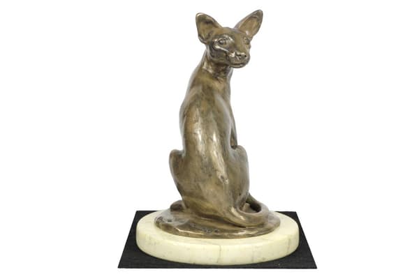 Egyptisk Mau-katt - kattstatyett, hundsilhuettfigur, hundutställningstrofé av Art-Dog