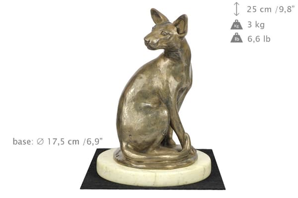 Egyptisk Mau-katt - kattstatyett, hundsilhuettfigur, hundutställningstrofé av Art-Dog