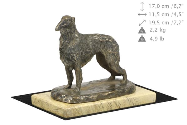 Russisk Borzoi Greyhound, Borzoi, Barzoi IV - hundestatuette, hundesilhuetfigur, hundeudstillingstrofæ af Art-Dog