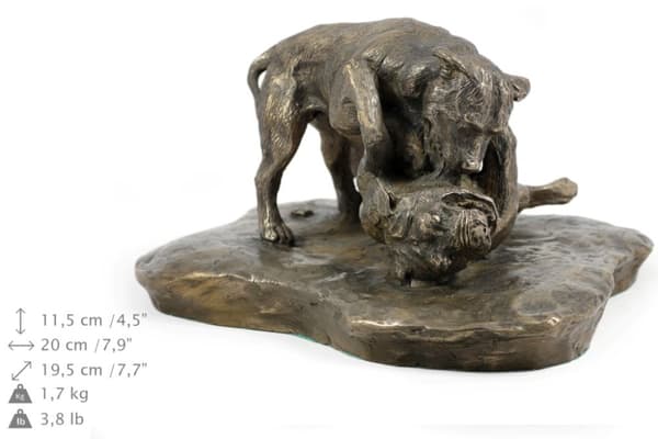 Pit Bull fight - hundstatyett, hundsilhuettfigur, hundutställningstrofé av Art-Dog