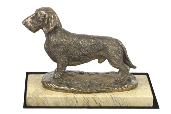 Trådhårig tax - hundstatyett, hundsilhuettfigur, hundutställningstrofé av Art-Dog