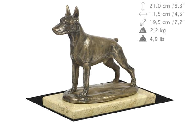 Doberman, Dobermann I - hundestatuette, hundesilhuetfigur, hundeudstillingstrofæ af Art-Dog