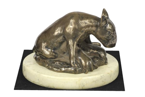 Bull terrier, Bull Terrier II - hundstatyett, hundsilhuettfigur, hundutställningstrofé av Art-Dog