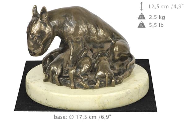 Bull terrier, Bull Terrier II - hundstatyett, hundsilhuettfigur, hundutställningstrofé av Art-Dog