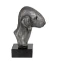 Miniatyrbillede 3 af 8: Bedlington Terrier, Rothbury Terrier - figur på marmor, dækket med sølvmetal, håndlavet, Art-Dog mærke