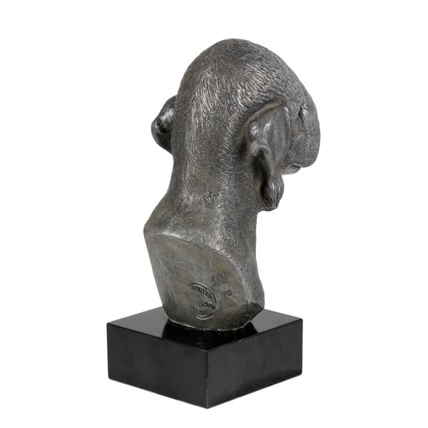 Bedlington Terrier, Rothbury Terrier - figur på marmor, dækket med sølvmetal, håndlavet, Art-Dog mærke