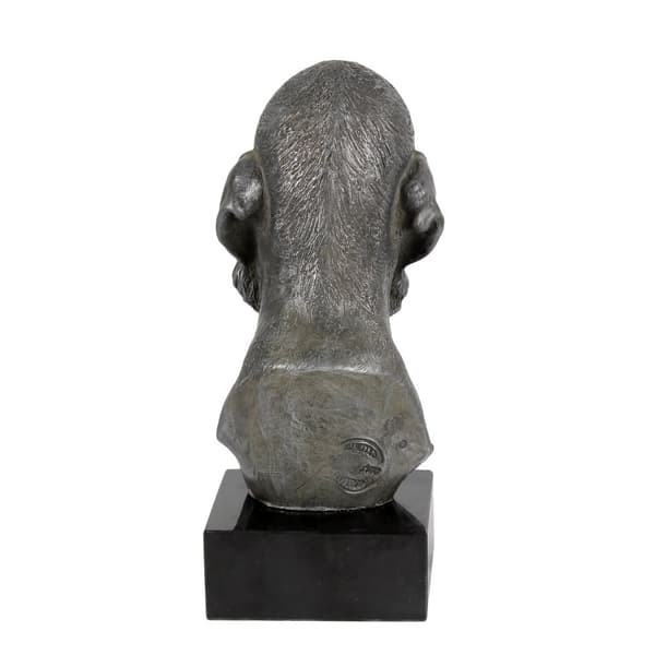Bedlington Terrier, Rothbury Terrier - figur på marmor, dækket med sølvmetal, håndlavet, Art-Dog mærke