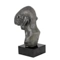 Miniatyrbillede 6 af 8: Bedlington Terrier, Rothbury Terrier - figur på marmor, dækket med sølvmetal, håndlavet, Art-Dog mærke