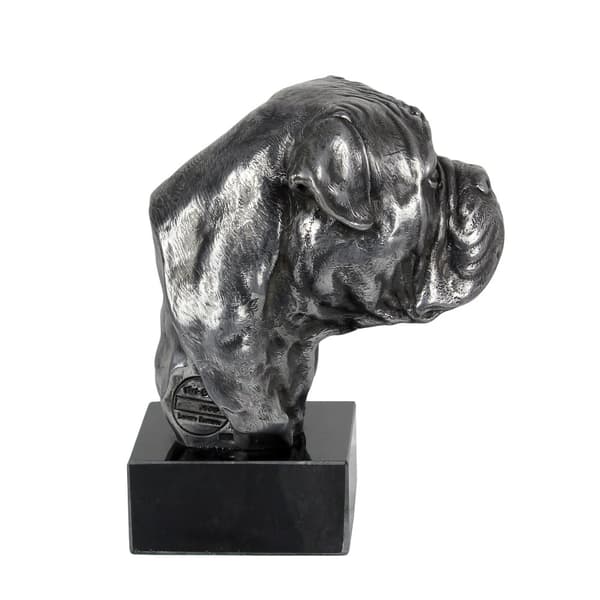 Bullmastiffi, Bulmastiffi - hahmo marmorilla, päällystetty hopeametallilla, käsintehty, Art-Dog merkki