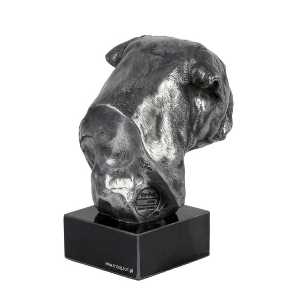 Bullmastiffi, Bulmastiffi - hahmo marmorilla, päällystetty hopeametallilla, käsintehty, Art-Dog merkki