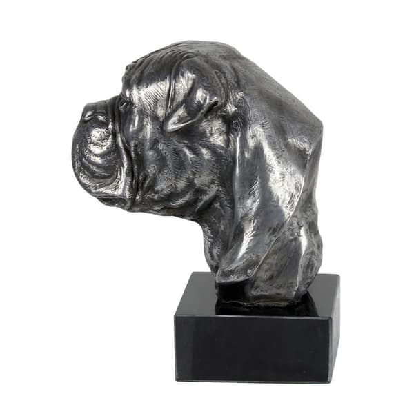 Bullmastiffi, Bulmastiffi - hahmo marmorilla, päällystetty hopeametallilla, käsintehty, Art-Dog merkki
