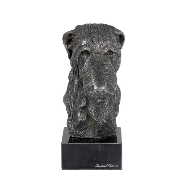 Skotsk Greyhound, Deerhound - figur på marmor, dækket med sølvmetal, håndlavet, Art-Dog mærke