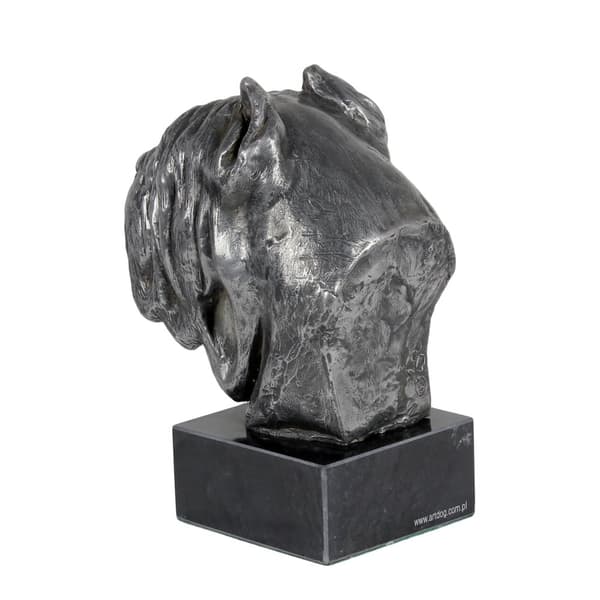 Napolitansk mastiff, napolitansk mastiff, Mastino napoletano - statyett på marmor, täckt med silvermetall, handgjord, Art-Dog varumärke