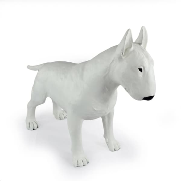 Bull Terrier, Bull Terrier I - hundestatuette i naturlig størrelse, figur i skala 1:1, statue til haven af Art-Dog