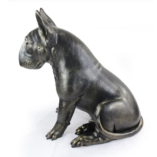 Bull Terrier, Bull Terrier II - hundstatyett i naturlig storlek, figur i skala 1:1, staty för trädgården av Art-Dog
