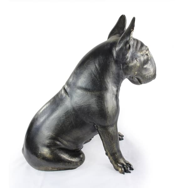 Bull Terrier, Bull Terrier II - hundstatyett i naturlig storlek, figur i skala 1:1, staty för trädgården av Art-Dog