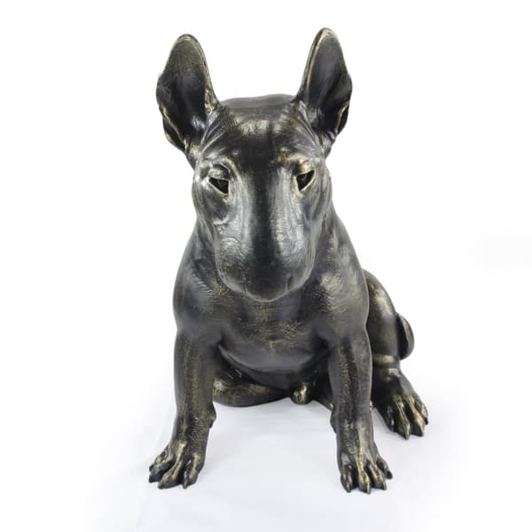 Bull Terrier, Bull Terrier II - hundstatyett i naturlig storlek, figur i skala 1:1, staty för trädgården av Art-Dog