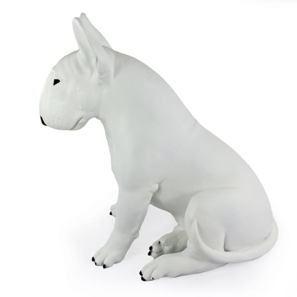 Bullterrieri, Bullterrieri III - koirapatsas luonnollisessa koossa, figuuri mittakaavassa 1:1, patsas puutarhaan Art-Dog