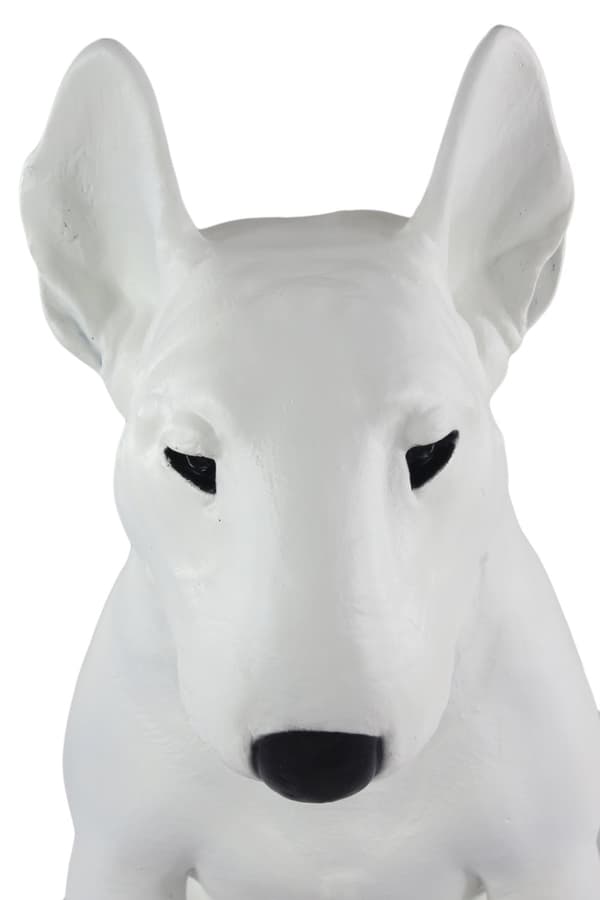 Bullterrieri, Bullterrieri III - koirapatsas luonnollisessa koossa, figuuri mittakaavassa 1:1, patsas puutarhaan Art-Dog