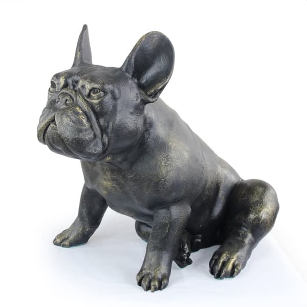 French Bulldog II - en hundstatyett i naturlig storlek, en figur i skala 1:1, en staty för trädgården av Art-Dog